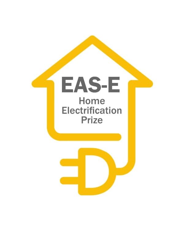Home Electrification Prize Icon. Cartoon house outlined with a power cord.
