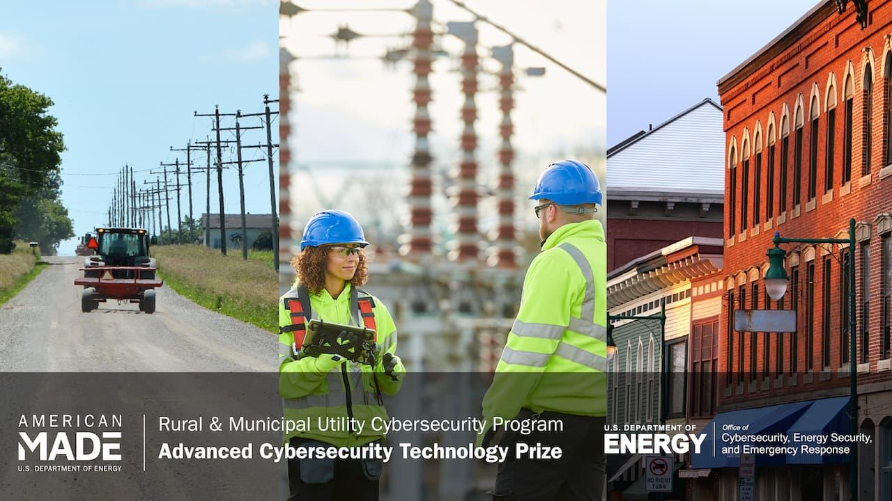 cyber security prize, electrical lines, and town building
